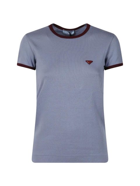 Prada logo-plaque short-sleeve T-shirt - Blue - zdjęcie produktu nr 1