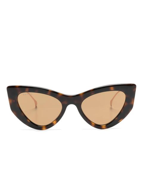 Gucci Eyewear tortoiseshell-effect cat-eye sunglasses - Brown