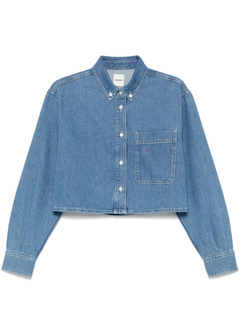 SANDRO cropped shirt - Blue - zdjęcie produktu nr 1