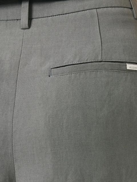 AllSaints szorty z domieszką lnu AVERIE damskie kolor szary gładkie medium waist W046QC