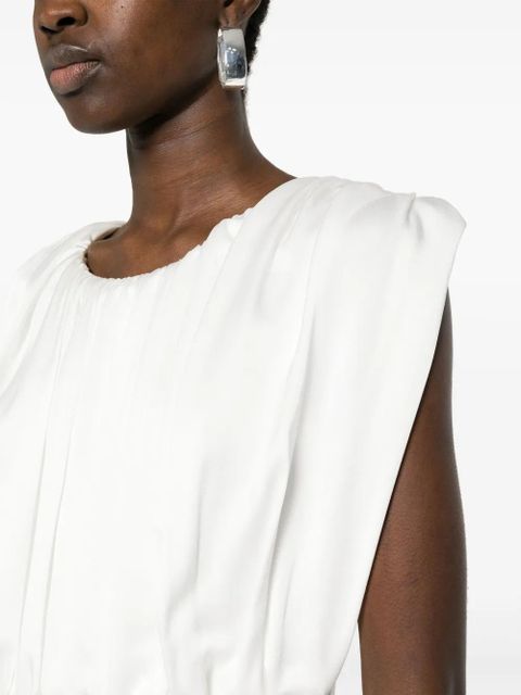 Jil Sander ruched-detailed sleeveless blouse - White