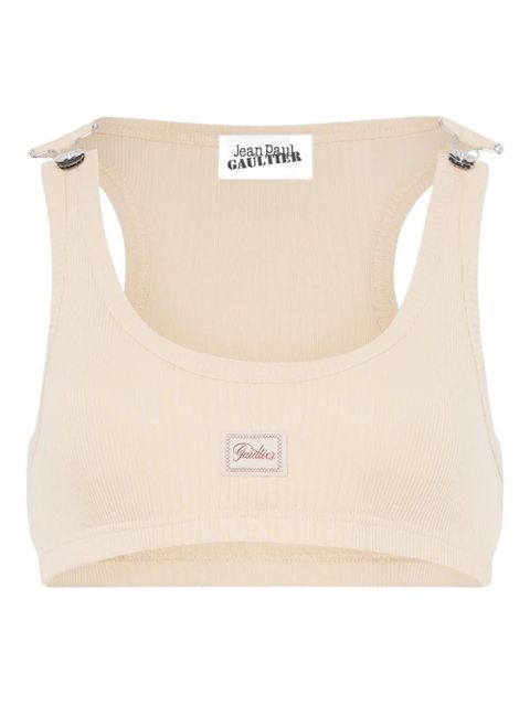 Jean Paul Gaultier ribbed buckled top - Neutrals - zdjęcie produktu nr 1