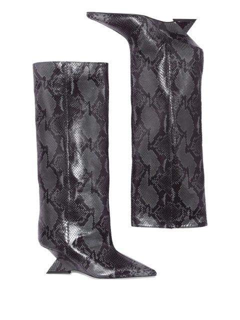 The Attico 65mm snakeskin-print boots - Black - zdjęcie produktu nr 2