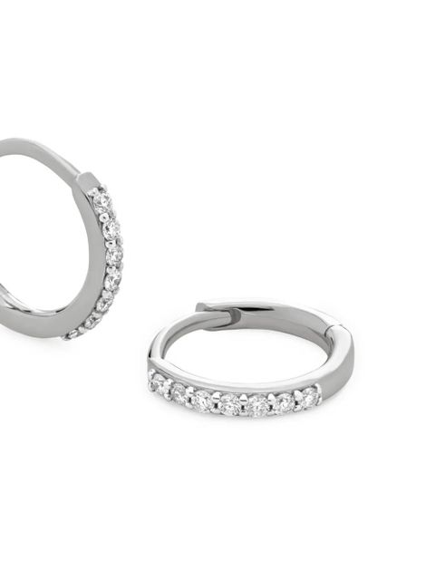 Monica Vinader 14K white gold diamond huggies earrings - Silver