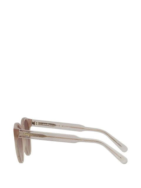 Ferragamo full rim round sunglasses - Neutrals