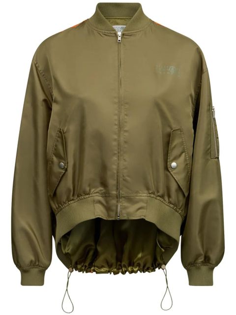 MM6 Maison Margiela logo-print zip-up jacket - Green - zdjęcie produktu nr 1