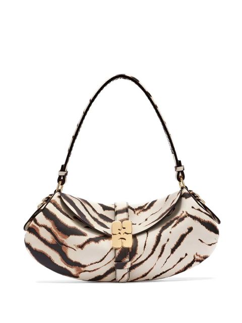 GANNI B-Kat zebra-print shoulder bag - Neutrals - zdjęcie produktu nr 1