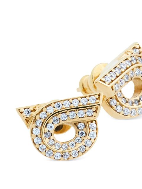 Ferragamo Gancini rhinestone-embellished earrings - Gold