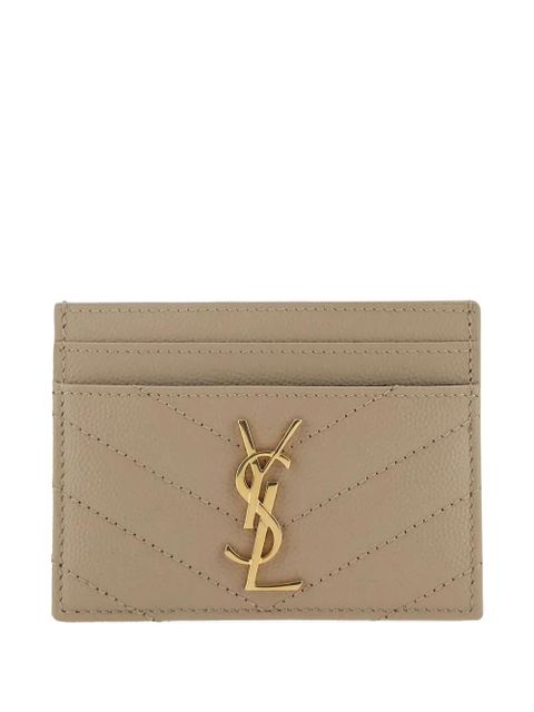 Saint Laurent Cassandre leather card holder - Neutrals - zdjęcie produktu nr 1
