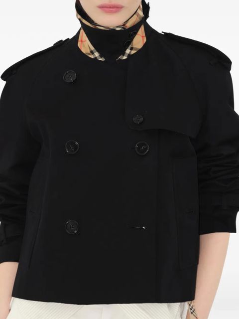 Burberry cropped gabardine Mayfair trench jacket - Black