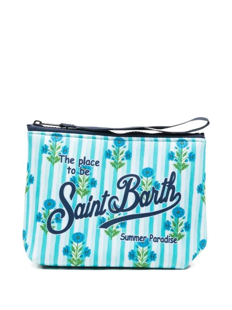 MC2 Saint Barth Aline striped floral make up bag - Blue - zdjęcie produktu nr 1
