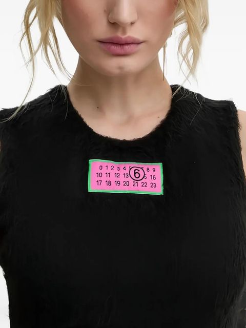 MM6 Maison Margiela logo-patch sleeveless top - Black