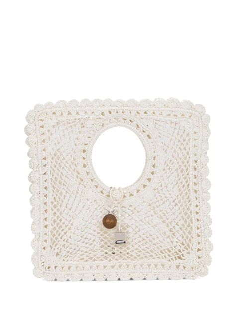 Jacquemus Le Carré crochet-knit beach bag - Neutrals - zdjęcie produktu nr 1