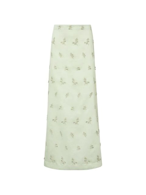 Altuzarra floral-embroidered skirt - Green - zdjęcie produktu nr 1