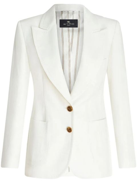 ETRO single-breasted slub blazer - White - zdjęcie produktu nr 1
