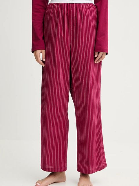 Calvin Klein Underwear piżama bawełniana damska kolor bordowy bawełniana LV00QS7578