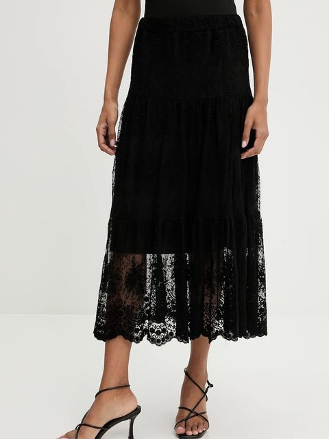 Answear.LAB spódnica kolor czarny midi rozkloszowana