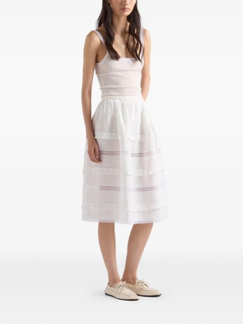 Prada embroidered linen skirt - White - zdjęcie produktu nr 2