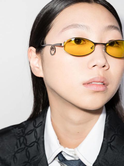 Marine Serre x Vuarnet Swirl oval-frame sunglasses - Yellow