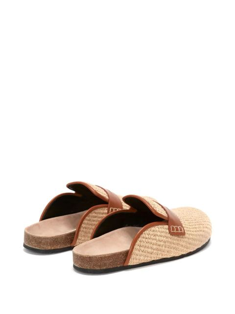 JW Anderson penny-slot raffia mules - Neutrals