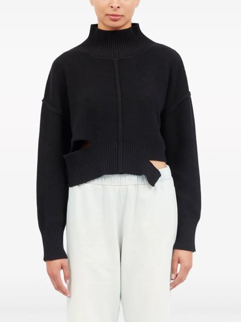 MM6 Maison Margiela high-neck cut-out jumper - Black - zdjęcie produktu nr 2