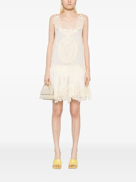 ZIMMERMANN Cascadian Lace mini dress - Neutrals