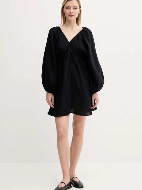 Answear.LAB sukienka bawełniana kolor czarny mini rozkloszowana