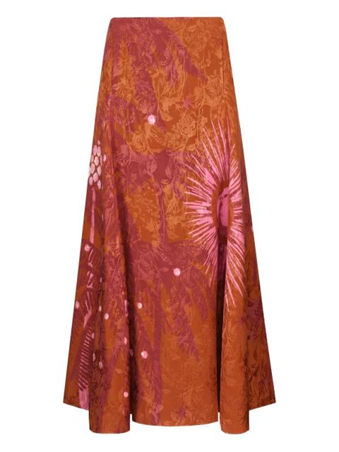 Johanna Ortiz Encanto De Isla printed jacquard skirt - Brown - zdjęcie produktu nr 2