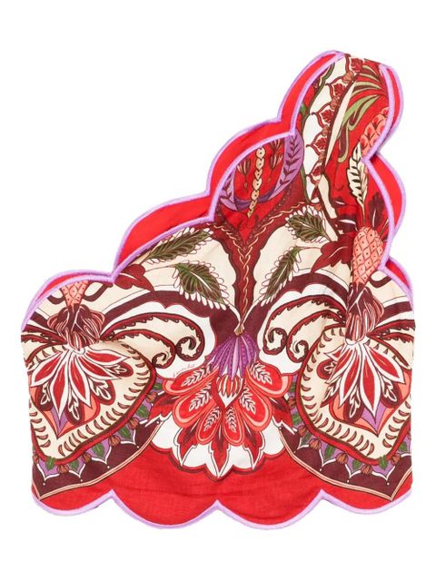 FARM Rio scalloped floral-print top - Red - zdjęcie produktu nr 1