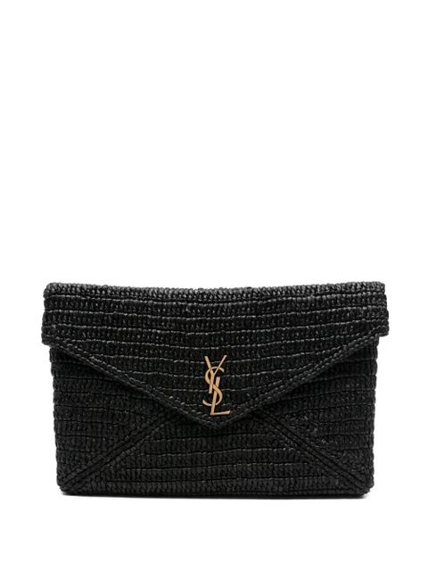 Saint Laurent logo-plaque clutch bag - Black - zdjęcie produktu nr 1