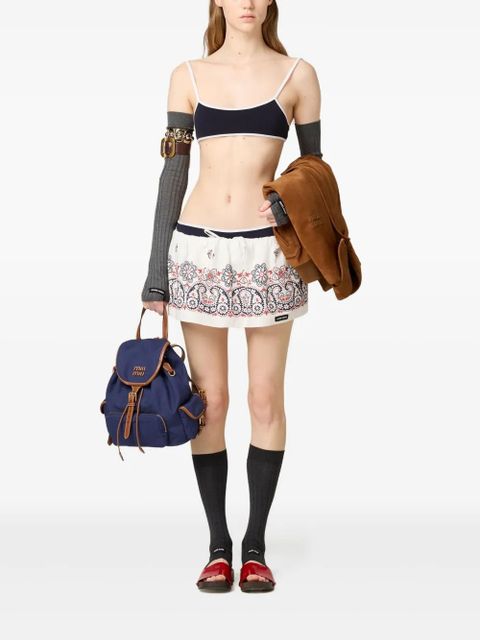 Miu Miu Slubbed poplin skort - White - zdjęcie produktu nr 2