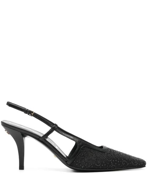 Gucci 85mm GG-crystal moire pumps - Black