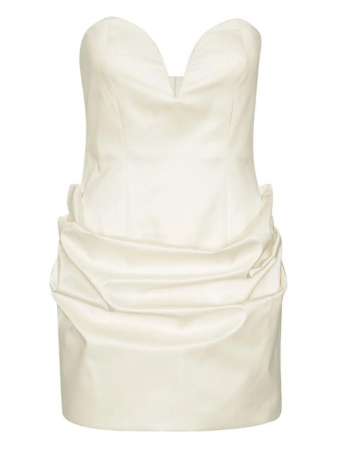 ROTATE BIRGER CHRISTENSEN sweetheart-neck draped minidress - White - zdjęcie produktu nr 1