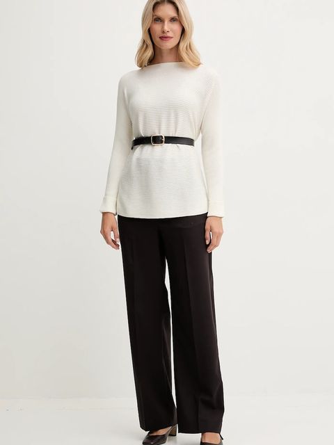 United Colors of Benetton sweter z dodatkiem wełny damski kolor beżowy 1Y6SD10CH - zdjęcie produktu nr 2