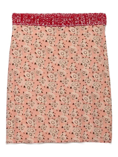 Prada floral Triangle-logo mini skirt - Pink - zdjęcie produktu nr 1