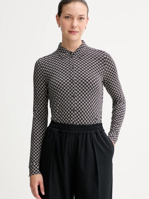 Marc O'Polo koszula damska kolor czarny regular z kołnierzykiem klasycznym 508226452319 - zdjęcie produktu nr 1