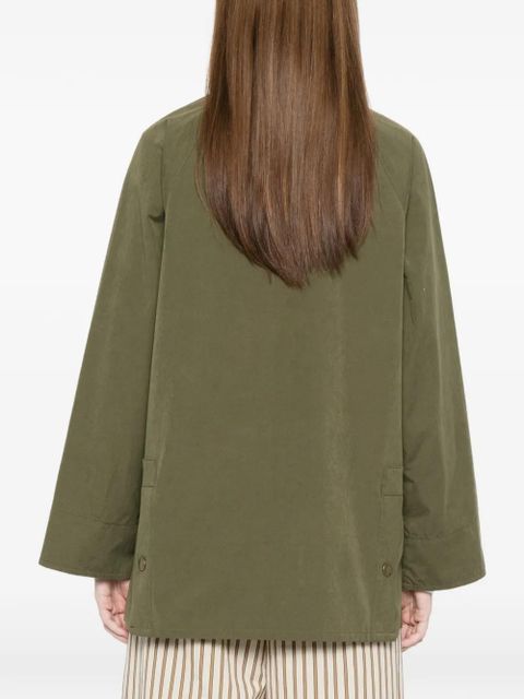 Barbour Glynis corduroy-collar front-pocket coat - Green