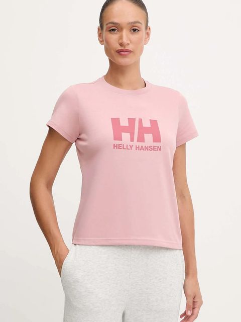 Helly Hansen t-shirt bawełniany HH LOGO damski kolor różowy 54593 - zdjęcie produktu nr 1