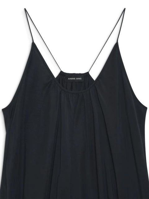 ANINE BING Aida gathered midi dress - Black