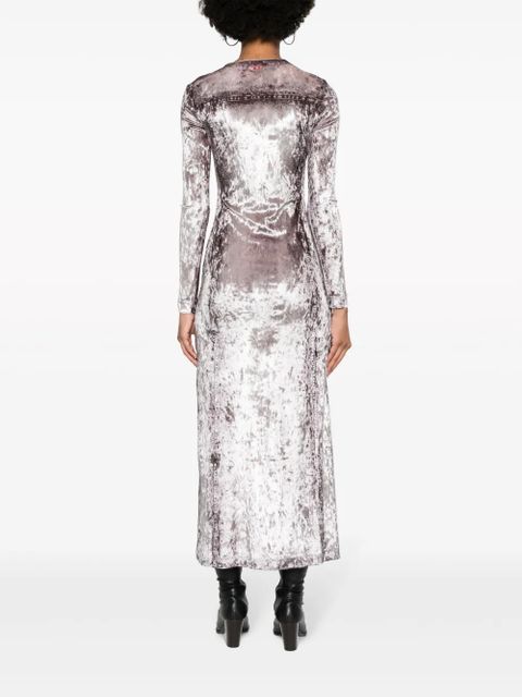 Diesel photograph-print V-neck dress - Grey