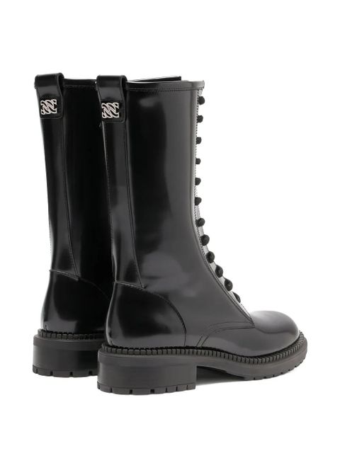 Casadei 30mm Wizzard lace-up leather boots - Black