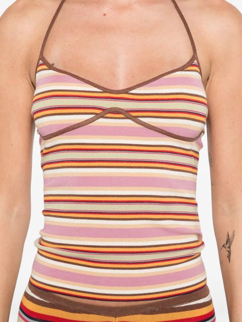 Faithfull the Brand Citara striped halterneck top - Pink