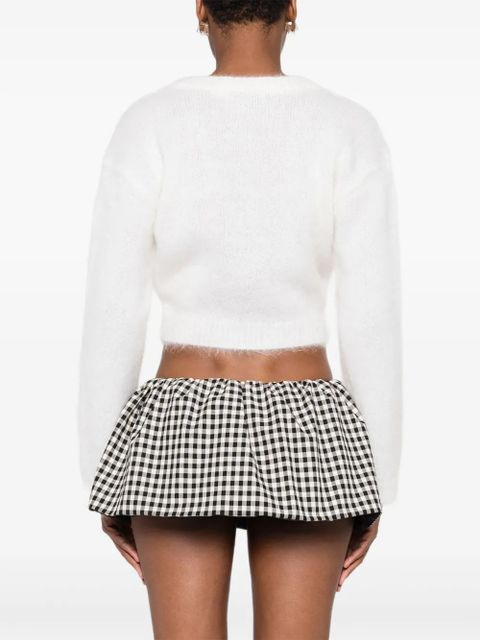 Alessandra Rich floral-embroidered cardigan - Neutrals