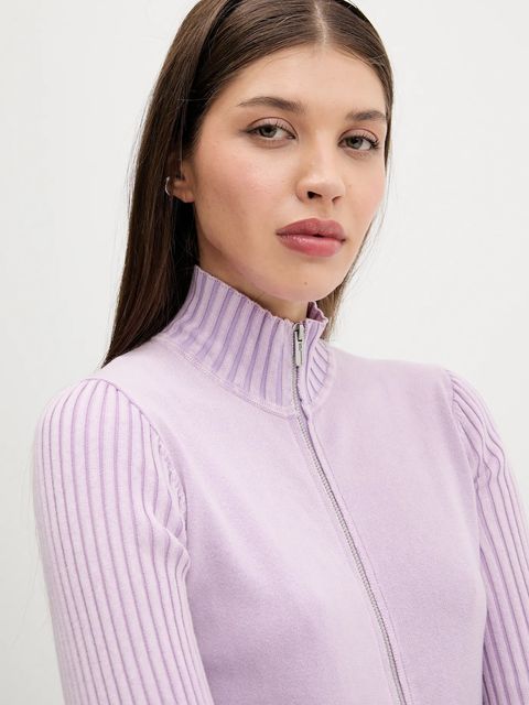 Karl Lagerfeld Jeans kardigan bawełniany damski kolor fioletowy lekki A3W18010