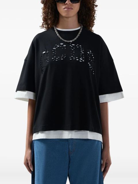 GCDS perforated layered T-shirt - Black - zdjęcie produktu nr 2