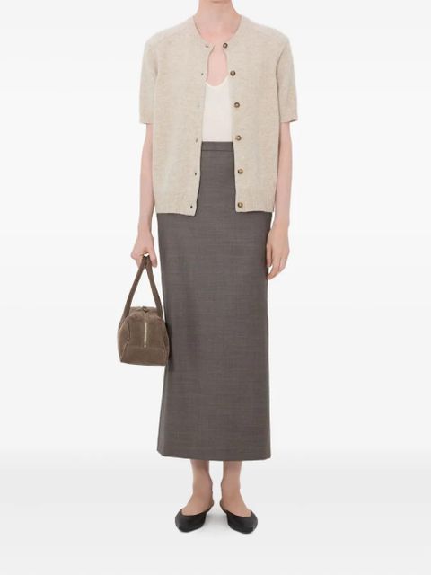 LouLou de Saison Jodi short-sleeve buttoned cardigan - Neutrals