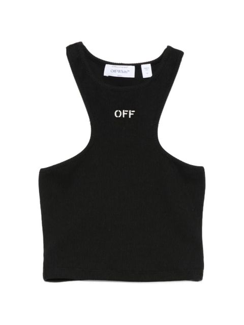 Off-White logo-embroidered tank top - Black - zdjęcie produktu nr 1