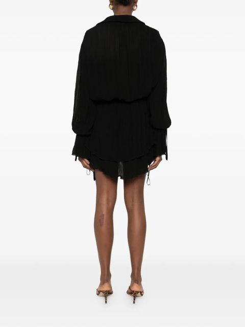 Blumarine lace-trim mini dress - Black