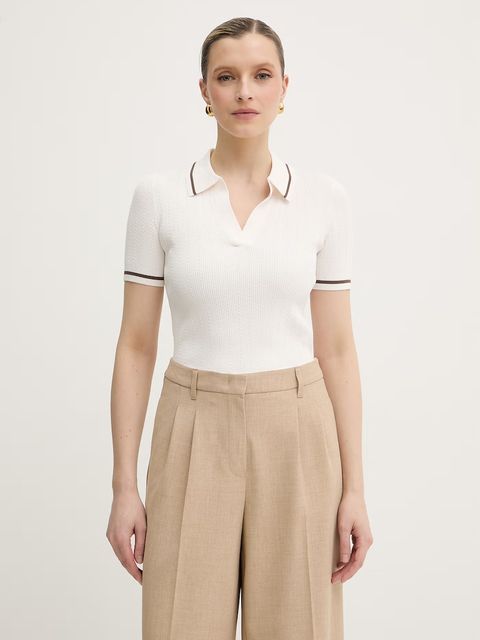 Armani Exchange polo swetrowe damskie z wiskozą - zdjęcie produktu nr 2