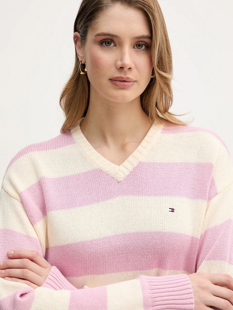 Tommy Hilfiger sweter z dodatkiem kaszmiru damski kolor różowy lekki WW0WW47655